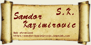 Šandor Kazimirović vizit kartica